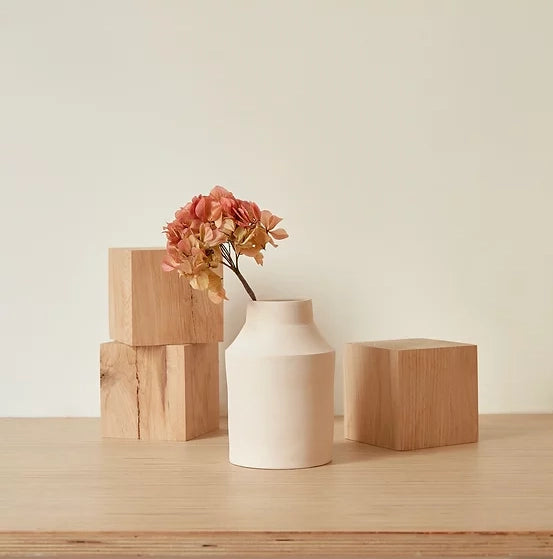 Handmade Vase For Dried Flowers "Raw Milk Jug" Cream
